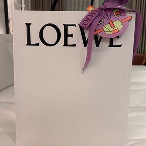 Large Loewe paper shopping bag with Purple and Red Kids Animal Face Tag